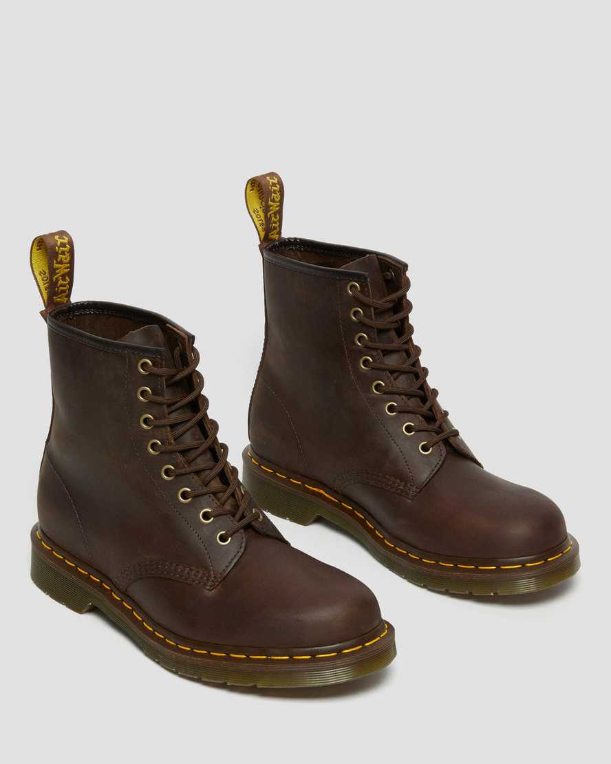 Dr Martens 1460 Crazy Horse Leather Men Lace Up Boots Brown | 79OXUQZRM