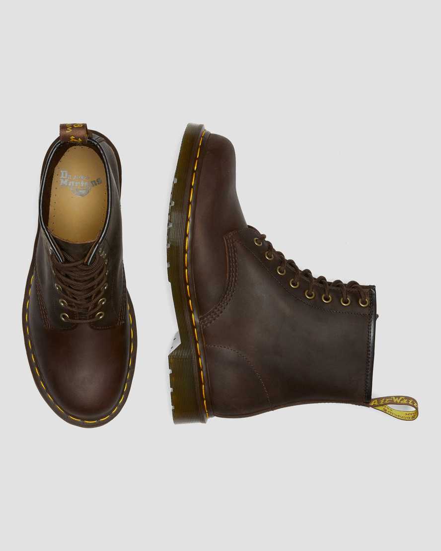 Dr Martens 1460 Crazy Horse Leather Men Lace Up Boots Brown | 79OXUQZRM