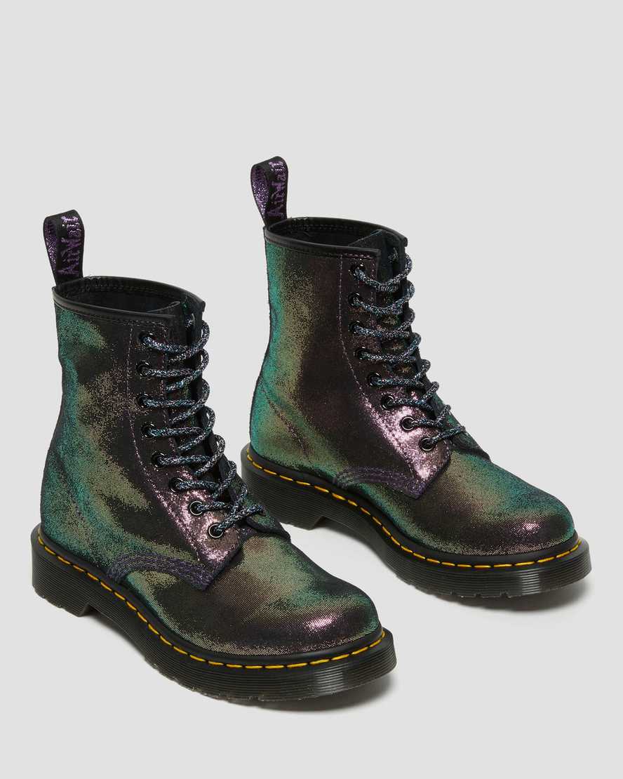 Dr Martens 1460 Disco Iridescent Suede Women Lace Up Boots Purple | 02FPDNKSQ