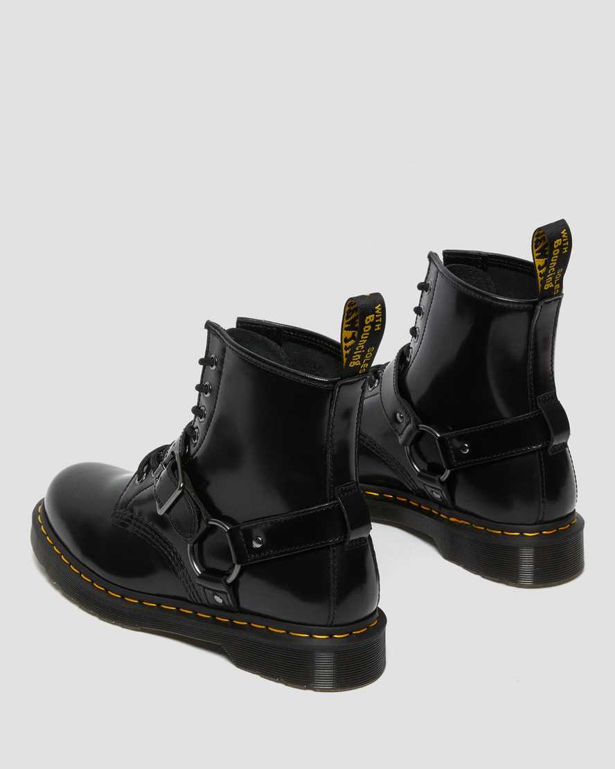 Dr Martens 1460 Harness Leather Women Ankle Boots Black | 27XYWQVHT