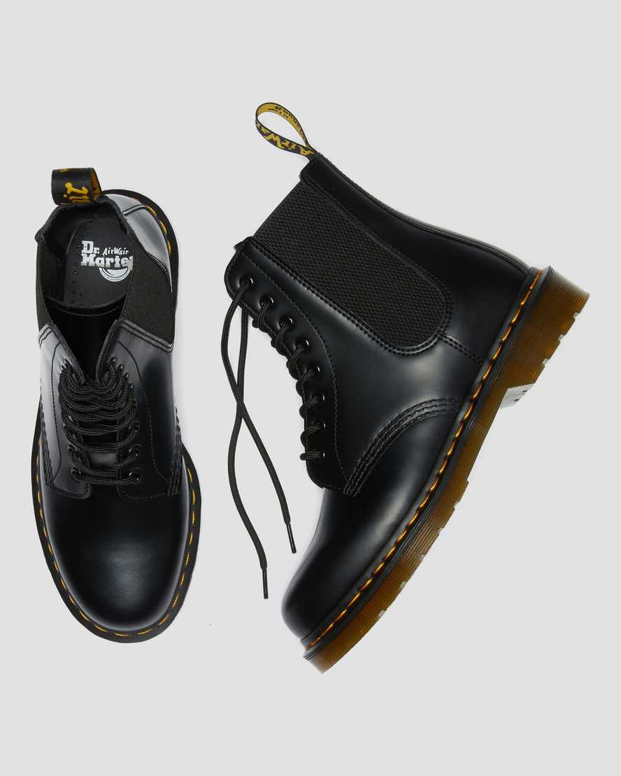 Dr Martens 1460 Harper Smooth Leather Men Lace Up Boots Black | 35NIWQUPZ