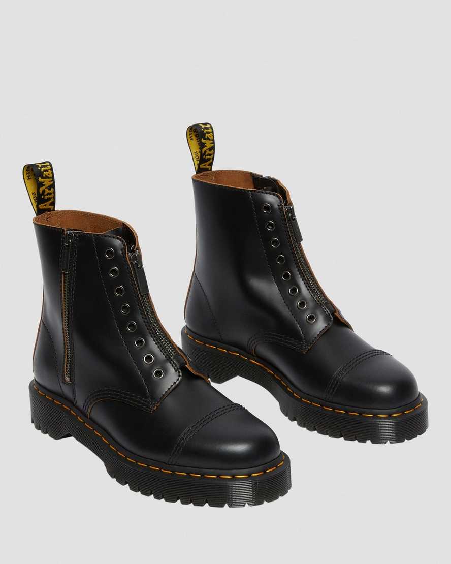 Dr Martens 1460 Laceless Bex Leather Men Ankle Boots Black | 46VDZOQSP