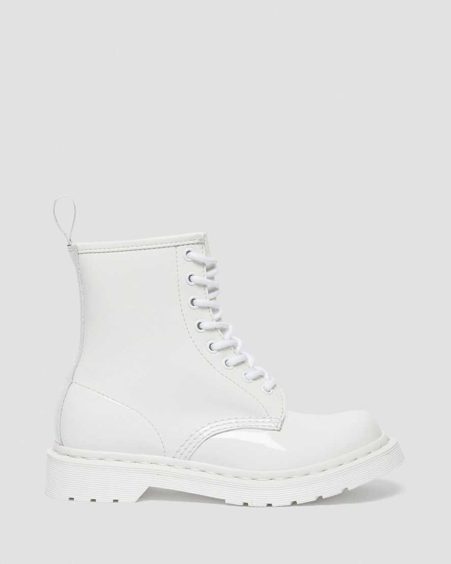 Dr Martens 1460 Mono Patent Leather Women Patent Boots White | 39ILUGRED