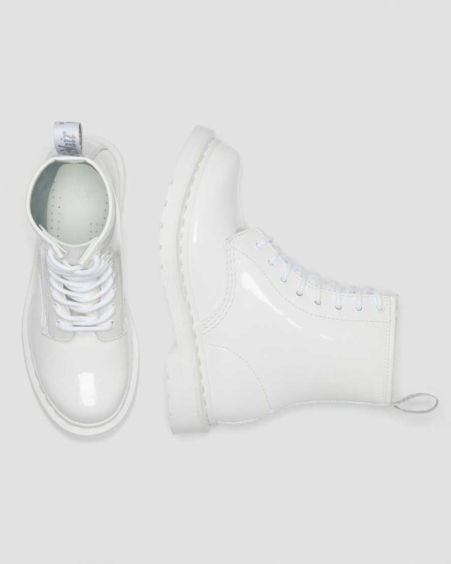 Dr Martens 1460 Mono Patent Leather Women Patent Boots White | 39ILUGRED