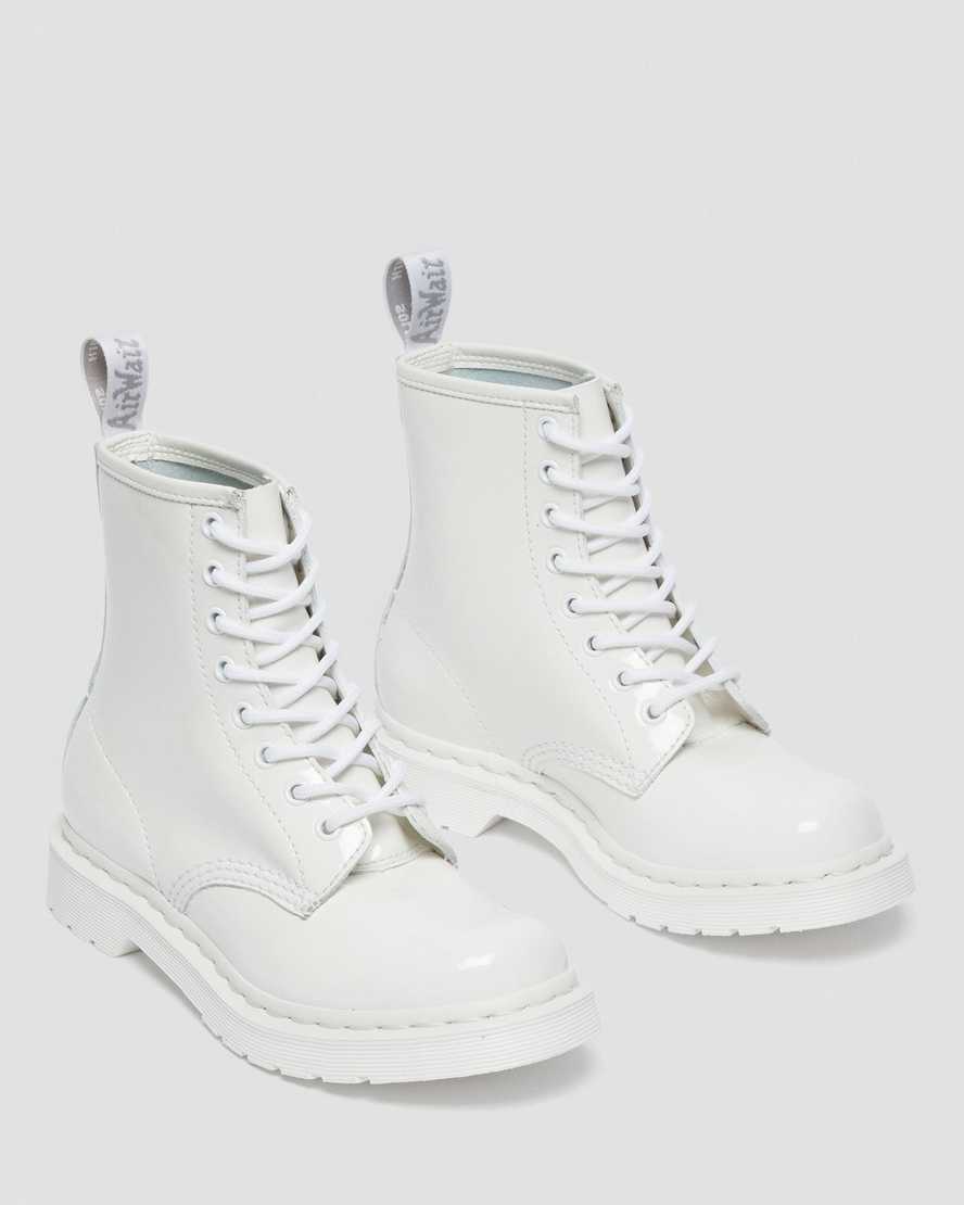 Dr Martens 1460 Mono Patent Leather Women Patent Boots White | 39ILUGRED