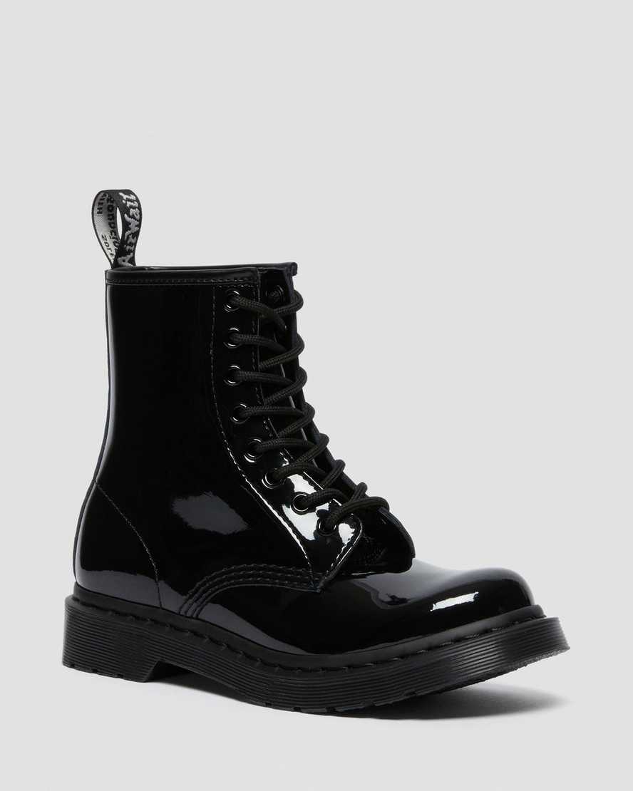 Dr Martens 1460 Mono Patent Leather Women Patent Boots Black | 37XHLBGRF