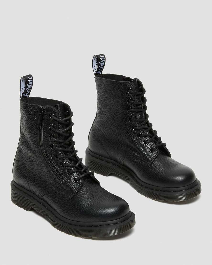 Dr Martens 1460 Pascal Leather Zip Up Men Boots Black | 09QEPWISF