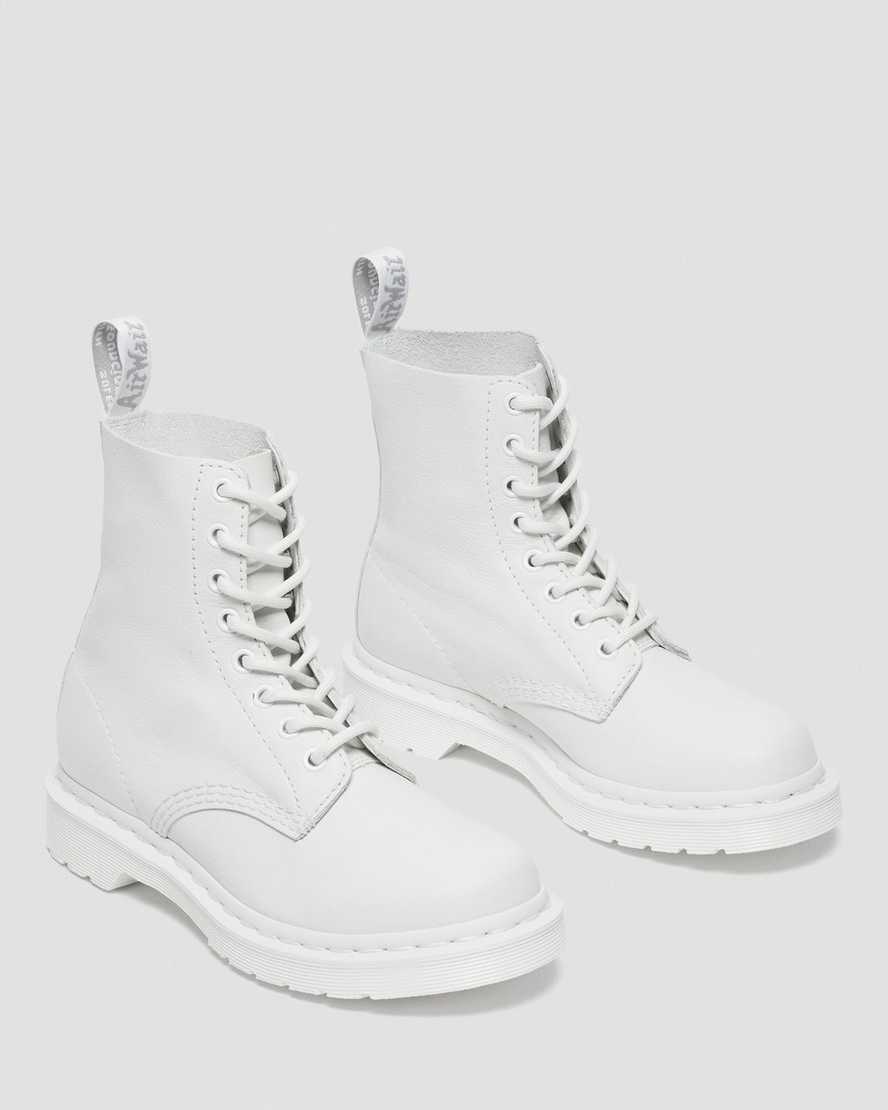 Dr Martens 1460 Pascal Mono Women Lace Up Boots White | 26LYJRKBO