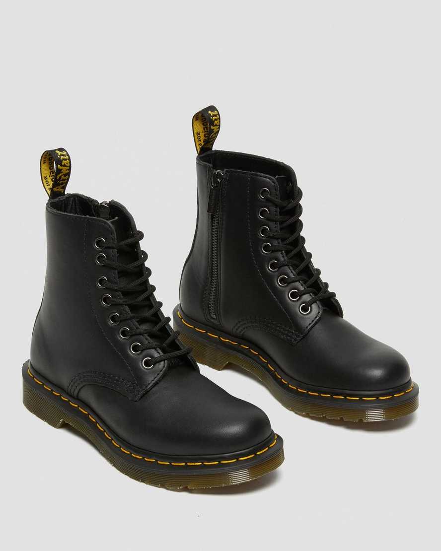 Dr Martens 1460 Pascal Nappa Zip Up Men Boots Black | 40SDYZXWR