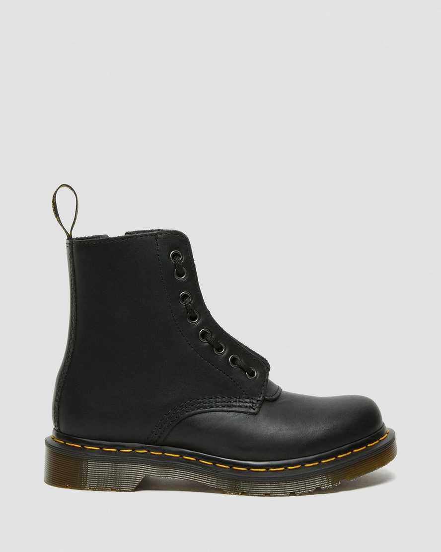 Dr Martens 1460 Pascal Nappa Zip Up Men Boots Black | 40SDYZXWR