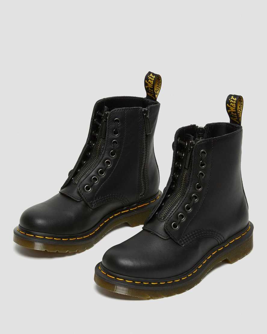 Dr Martens 1460 Pascal Nappa Zipper Women Ankle Boots Black | 27OYMTJLN