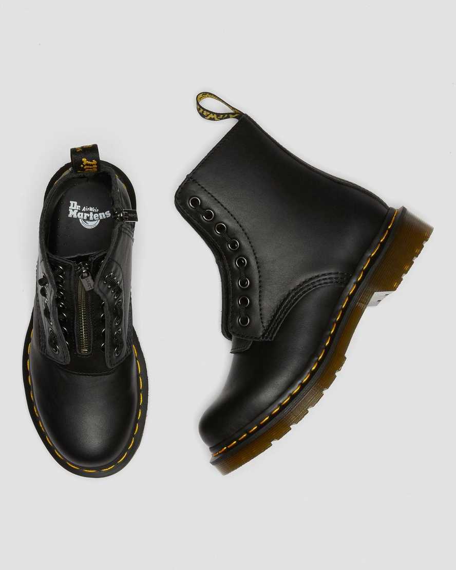 Dr Martens 1460 Pascal Nappa Zipper Women Ankle Boots Black | 27OYMTJLN