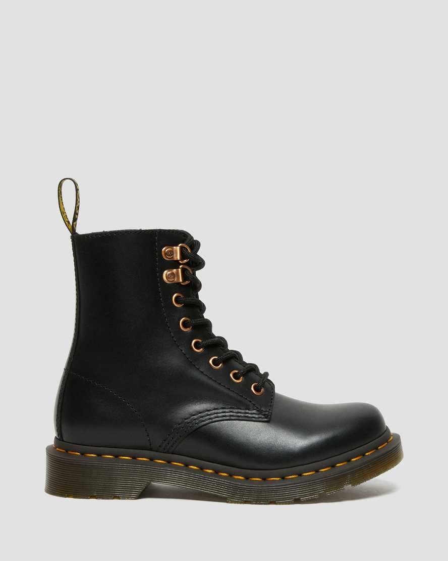 Dr Martens 1460 Pascal Rose Gold Hardware Leather Women Ankle Boots Black | 43YRLVTSJ