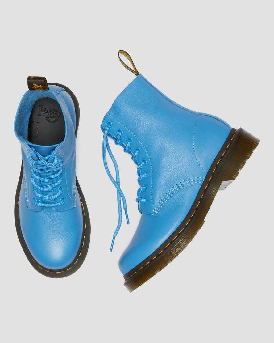 Dr Martens 1460 Pascal Virginia Leather Women Lace Up Boots Blue | 90GRTUOQA