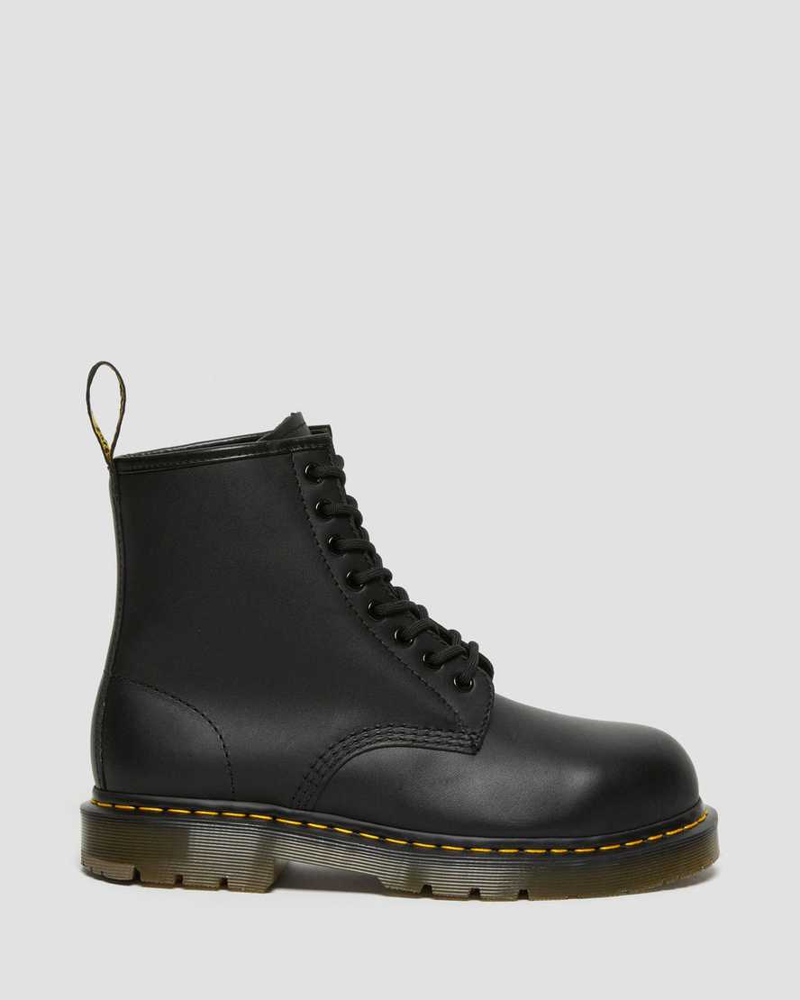 Dr Martens 1460 Slip Resistant Steel Toe Women Lace Up Boots Black | 63FWOLGTE