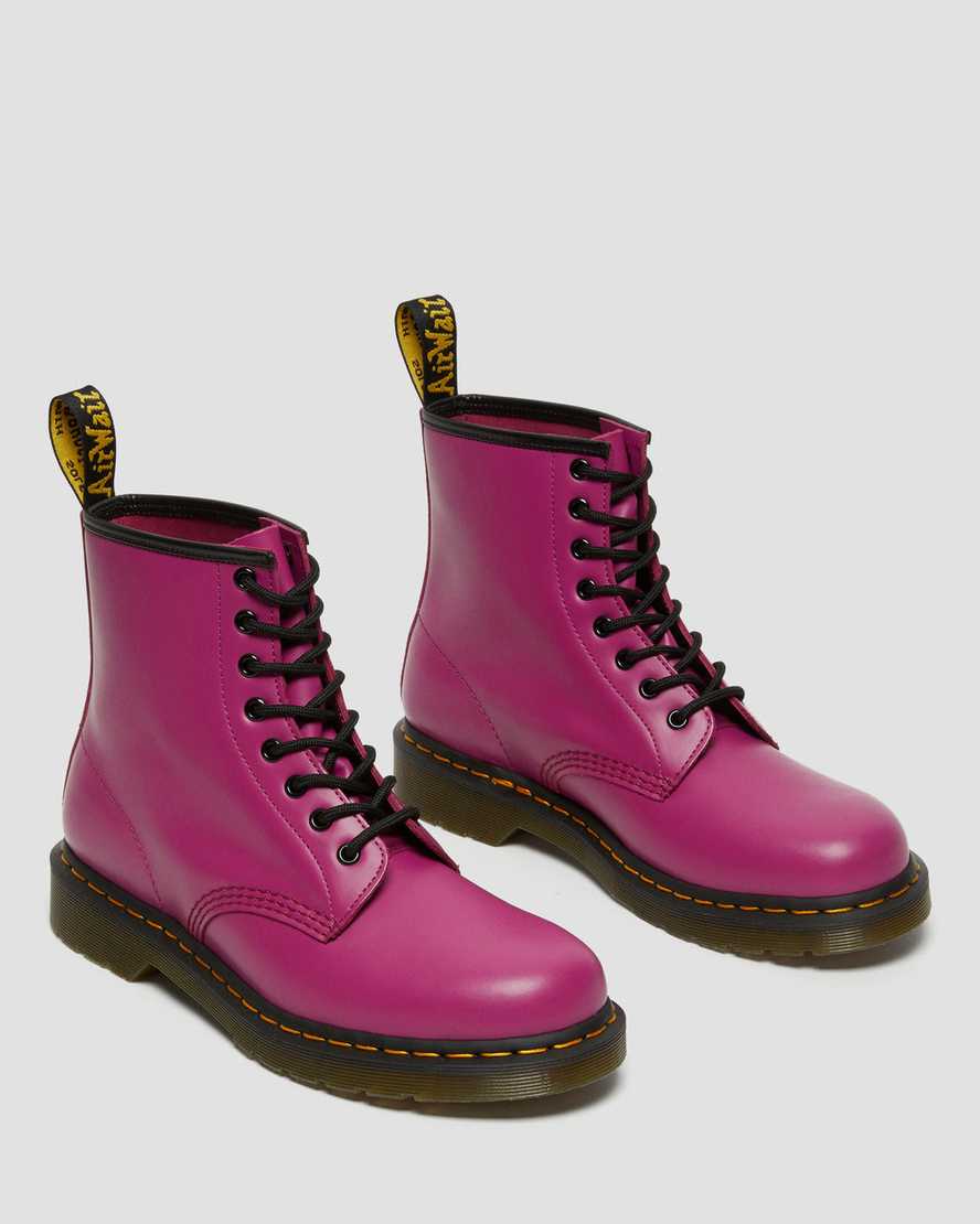 Dr Martens 1460 Smooth Leather Women Lace Up Boots Pink | 10EGCVQTJ