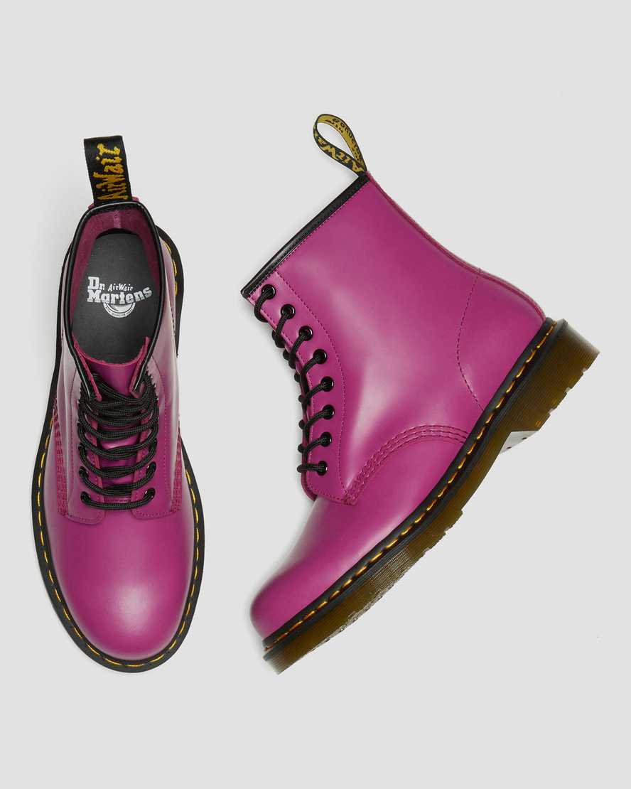 Dr Martens 1460 Smooth Leather Women Lace Up Boots Pink | 10EGCVQTJ