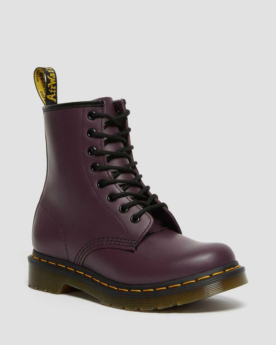 Dr Martens 1460 Smooth Leather Women Lace Up Boots Purple | 62TVXIDQN