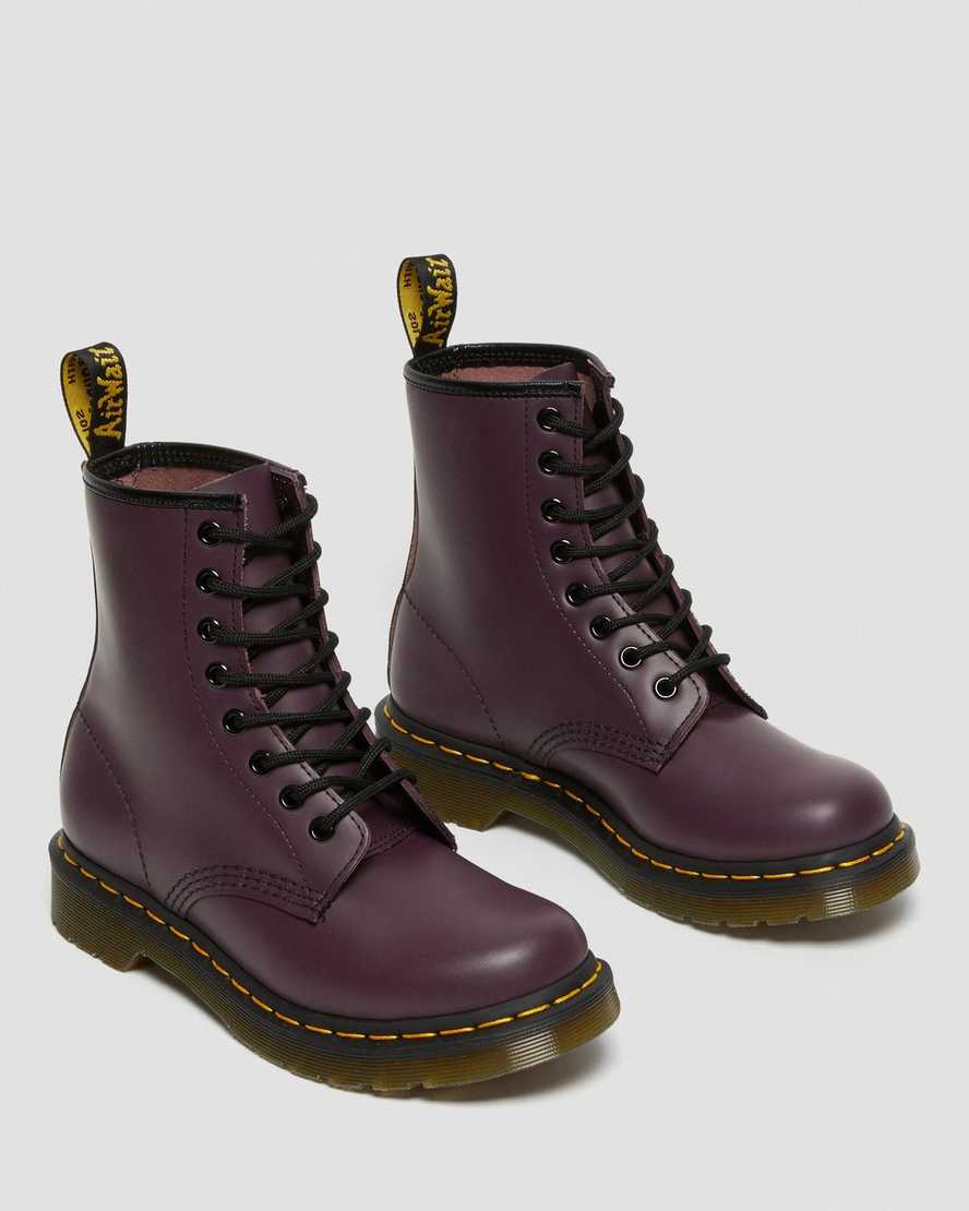 Dr Martens 1460 Smooth Leather Women Lace Up Boots Purple | 62TVXIDQN