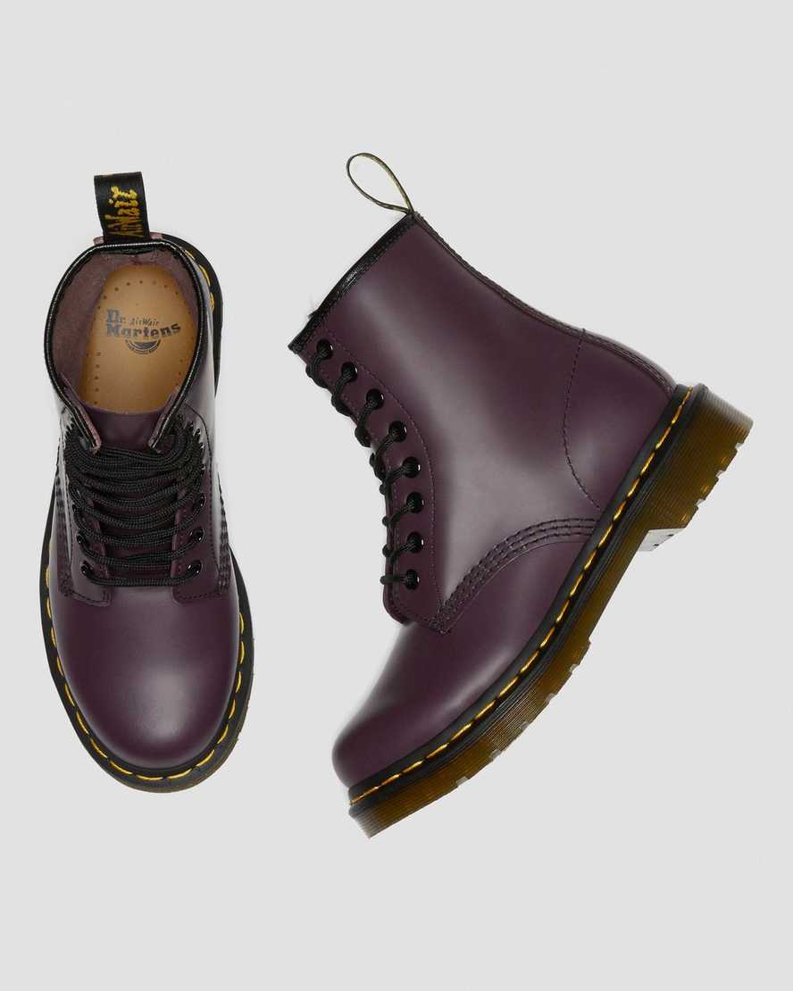 Dr Martens 1460 Smooth Leather Women Lace Up Boots Purple | 62TVXIDQN