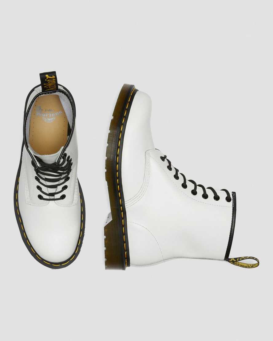 Dr Martens 1460 Smooth Leather Women Lace Up Boots White | 48UKEMRHD