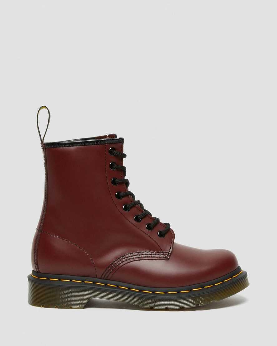 Dr Martens 1460 Smooth Leather Women Lace Up Boots Cherry Red | 58MDUKYJO