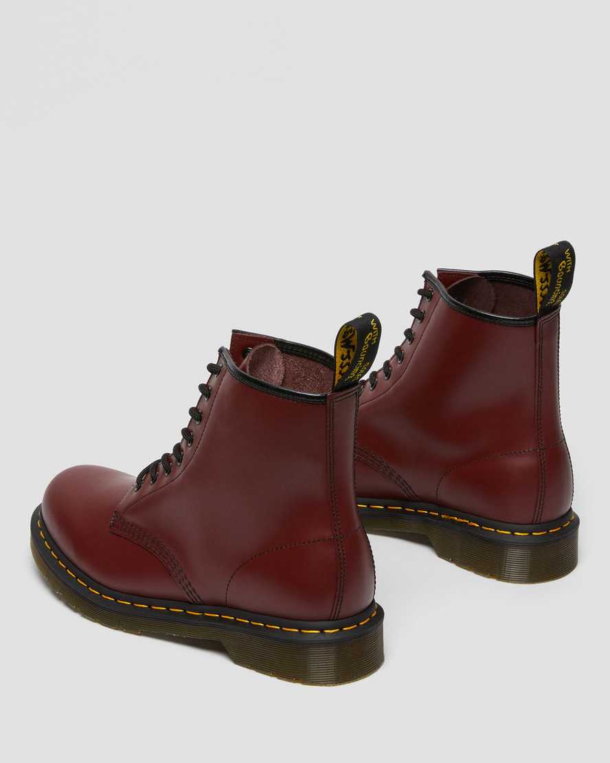 Dr Martens 1460 Smooth Leather Women Lace Up Boots Cherry Red | 06QOITZHJ