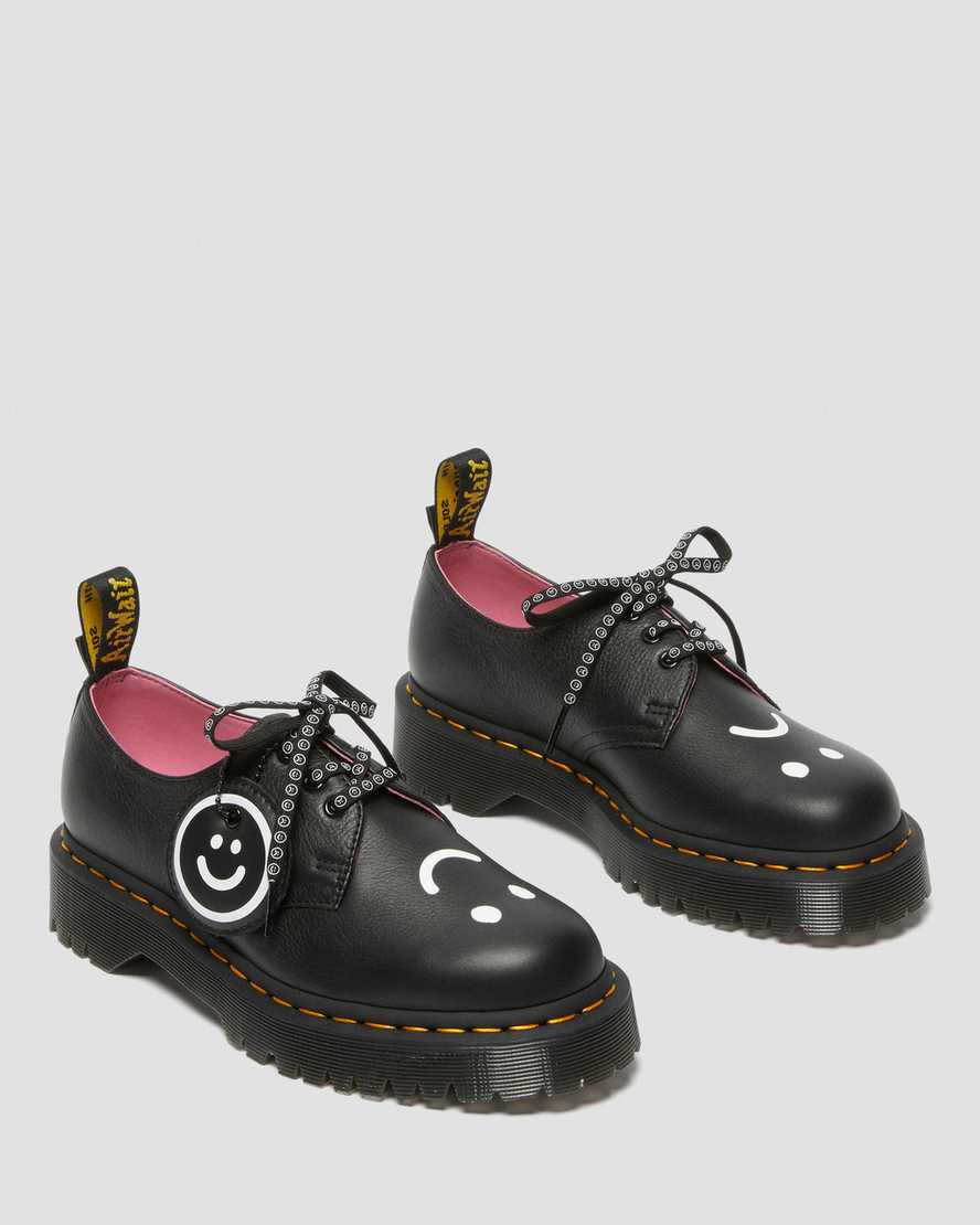 Dr Martens 1461 Bex Lazy Oaf Leather Women Oxfords Shoes Black | 75DIHGQMR