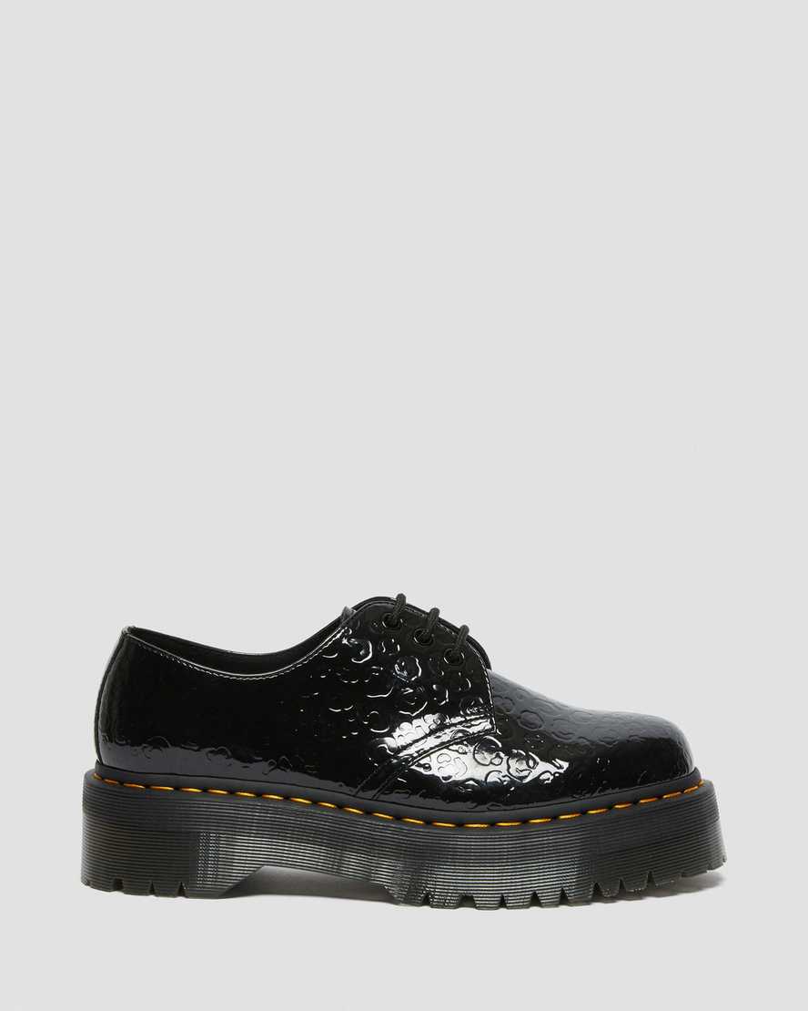 Dr Martens 1461 Leopard Emboss Patent Leather Men Oxfords Shoes Black | 59OKDBPJQ