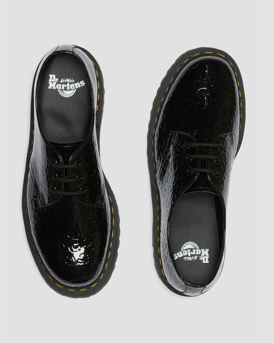 Dr Martens 1461 Leopard Emboss Patent Leather Men Oxfords Shoes Black | 59OKDBPJQ