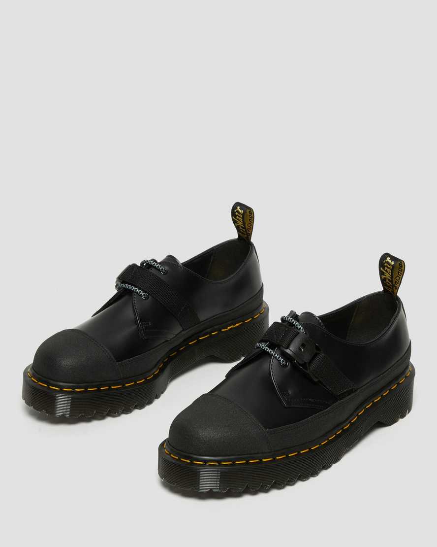 Dr Martens 1461 Made In England Bex Tech Smooth Leather Men Oxfords Shoes Black | 54VHDAPZJ