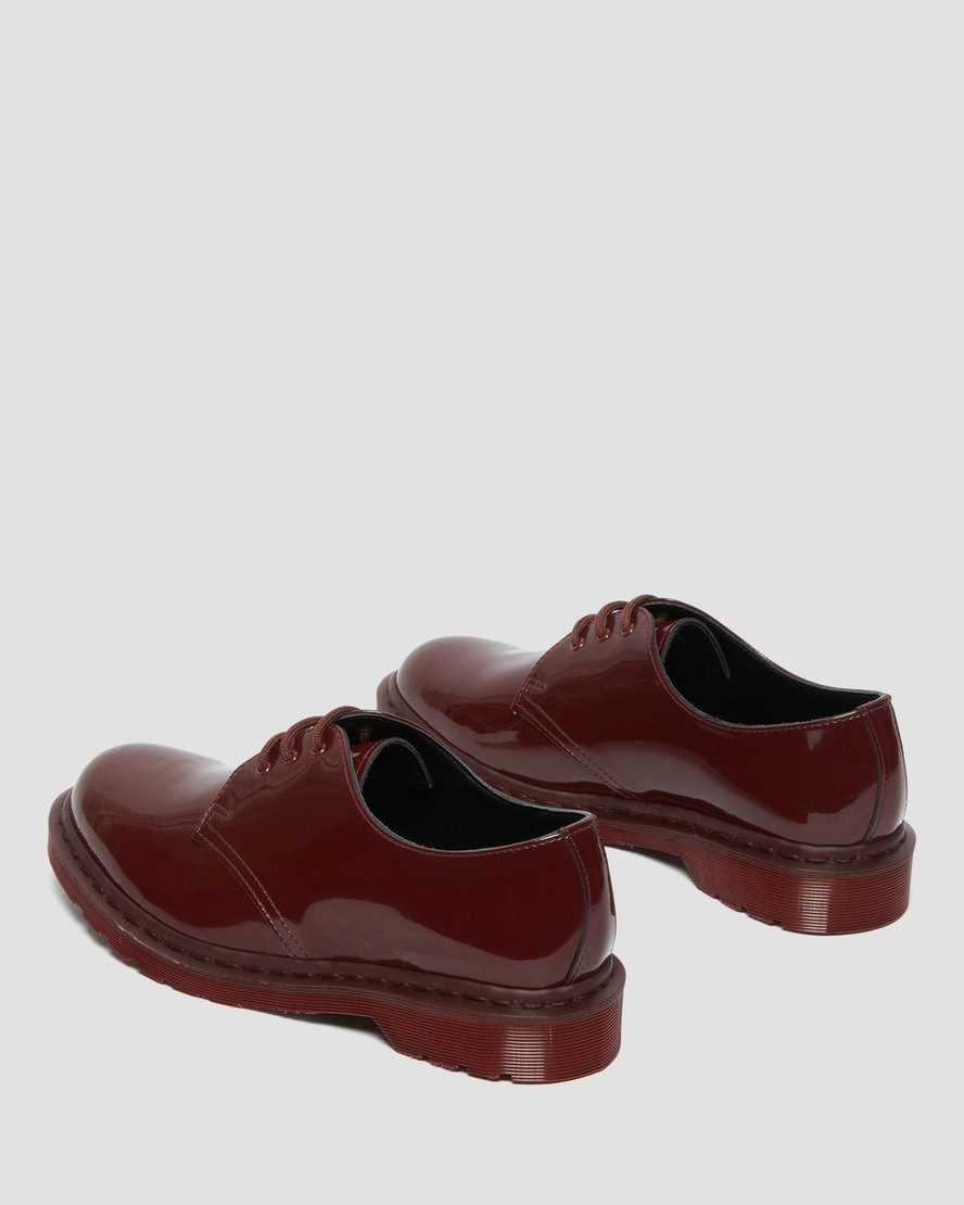 Dr Martens 1461 Made in England Mono Patent Leather Men Oxfords Shoes Red | 46XJAOVBH