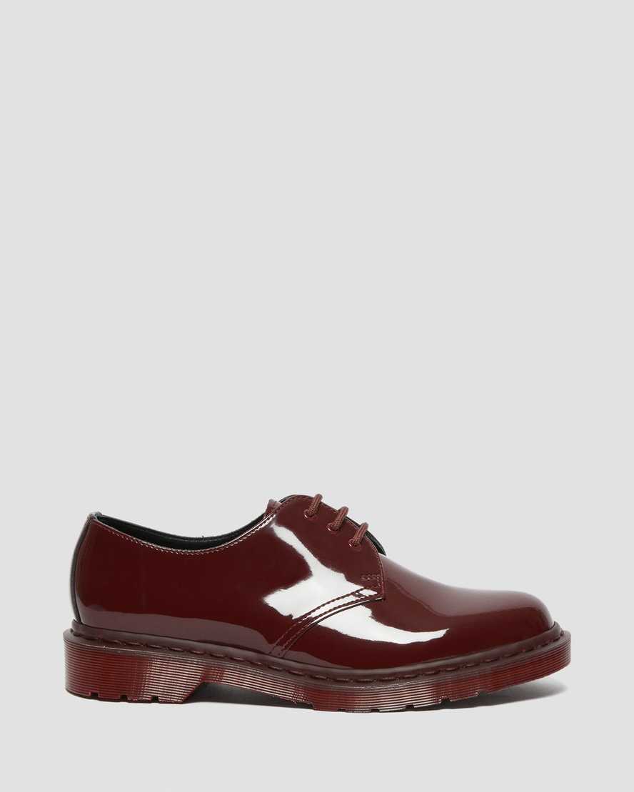 Dr Martens 1461 Made in England Mono Patent Leather Men Oxfords Shoes Red | 46XJAOVBH