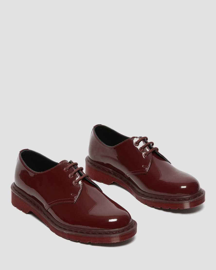 Dr Martens 1461 Made in England Mono Patent Leather Men Oxfords Shoes Red | 46XJAOVBH