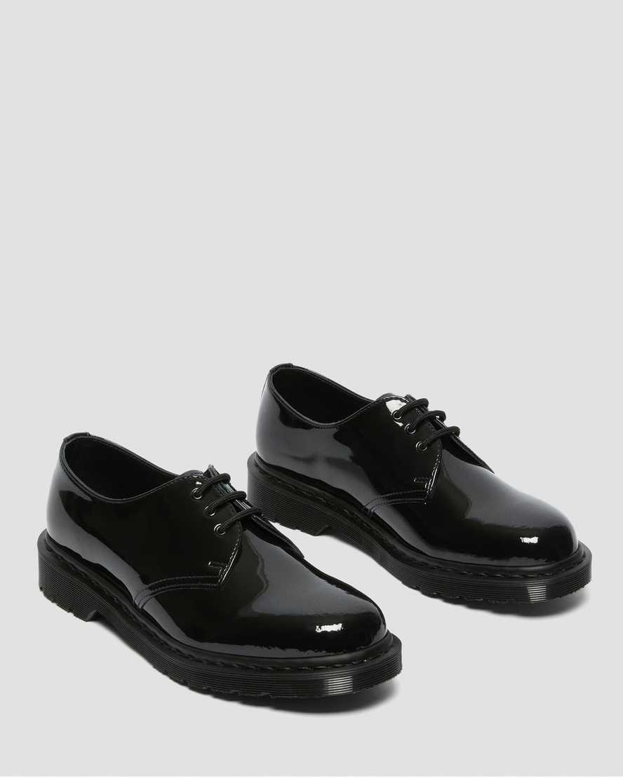 Dr Martens 1461 Made in England Mono Patent Leather Women Patent Shoes Black | 04ALGKXJD