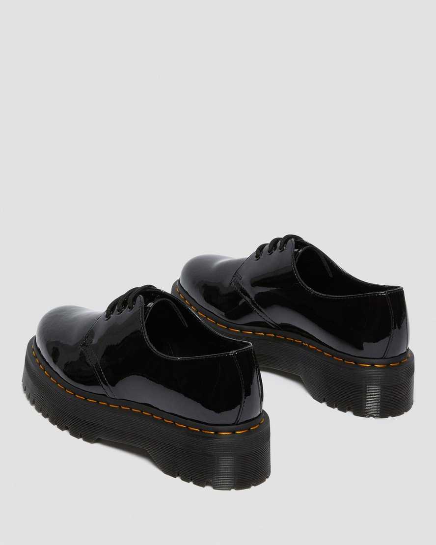 Dr Martens 1461 Patent Leather Platform Women Patent Shoes Black | 79QFZGNPS