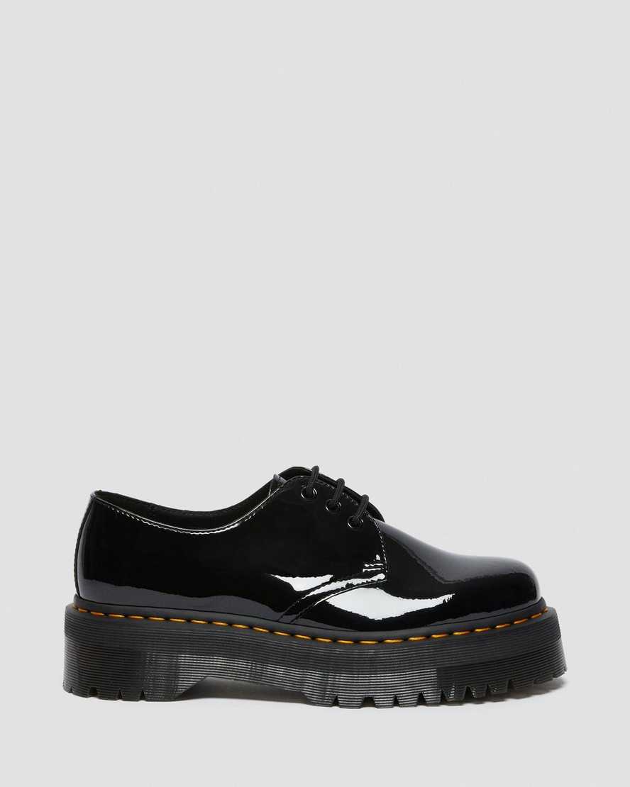 Dr Martens 1461 Patent Leather Platform Women Patent Shoes Black | 79QFZGNPS