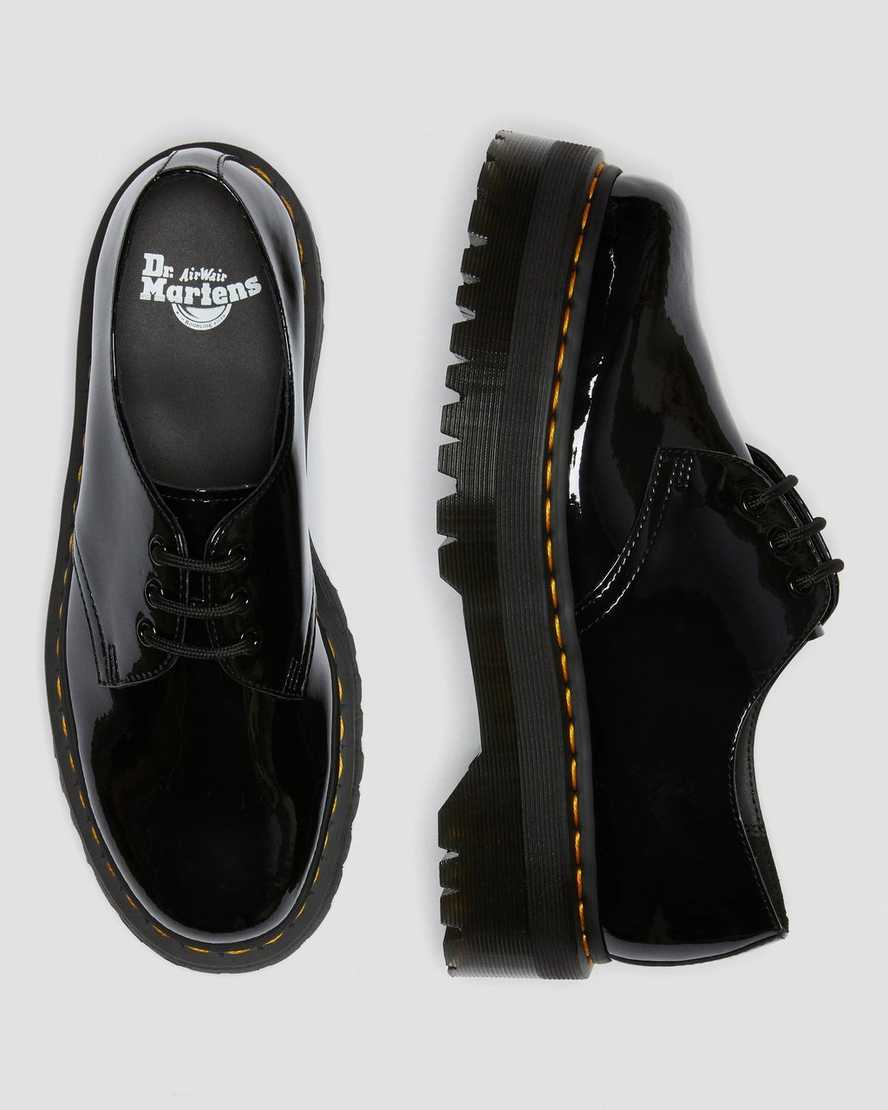 Dr Martens 1461 Patent Leather Platform Women Patent Shoes Black | 79QFZGNPS