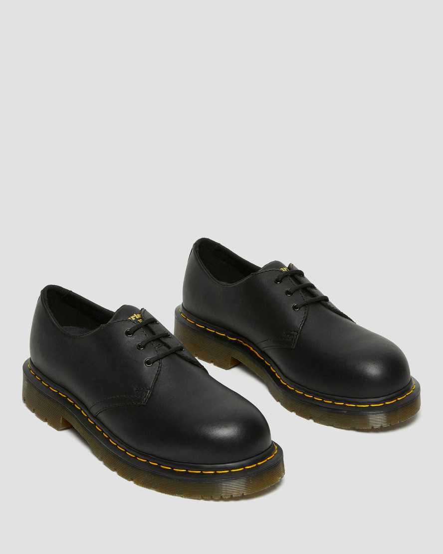 Dr Martens 1461 Slip Resistant Steel Toe Men Oxfords Shoes Black | 19IDEBHZU