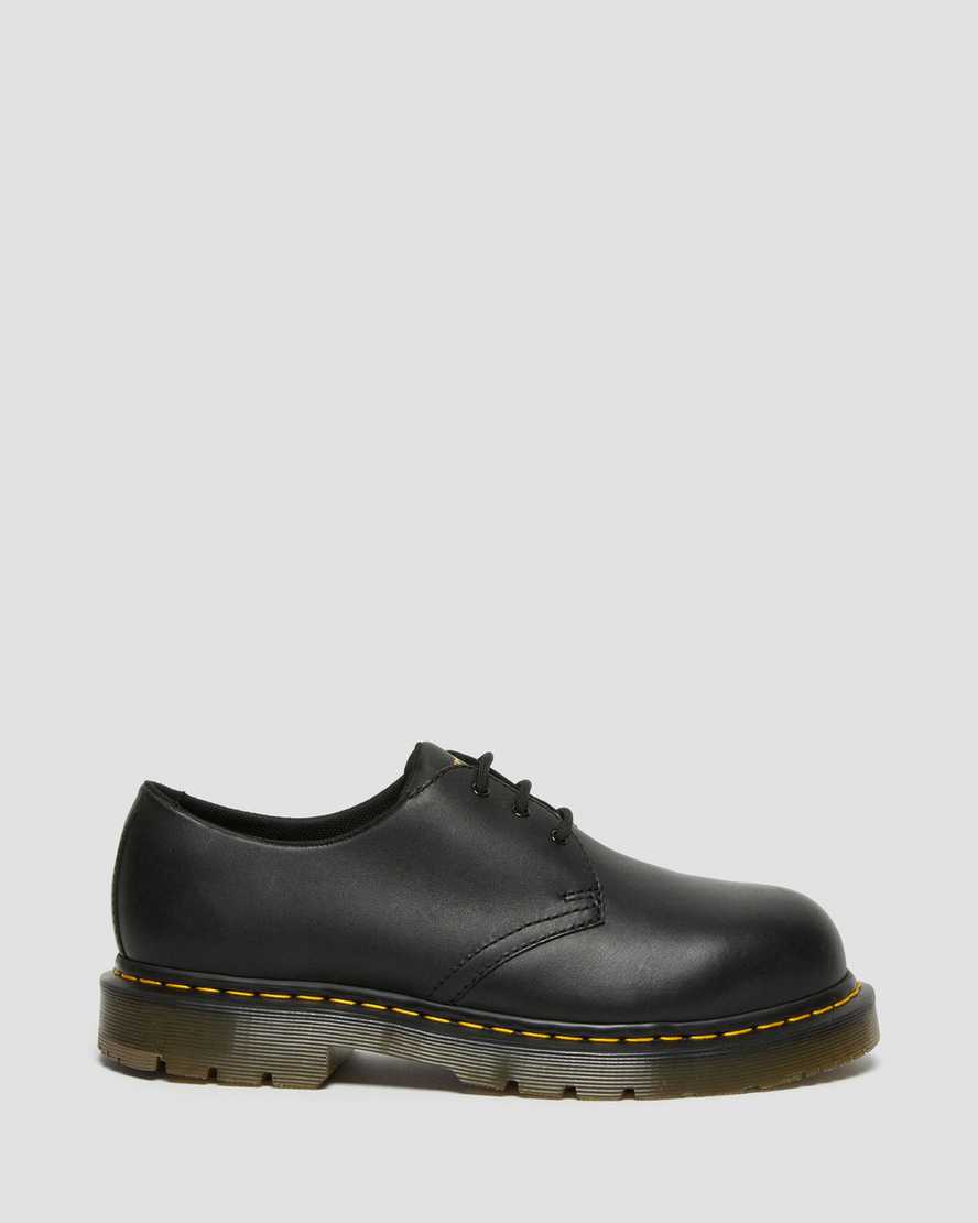 Dr Martens 1461 Slip Resistant Steel Toe Men Oxfords Shoes Black | 19IDEBHZU