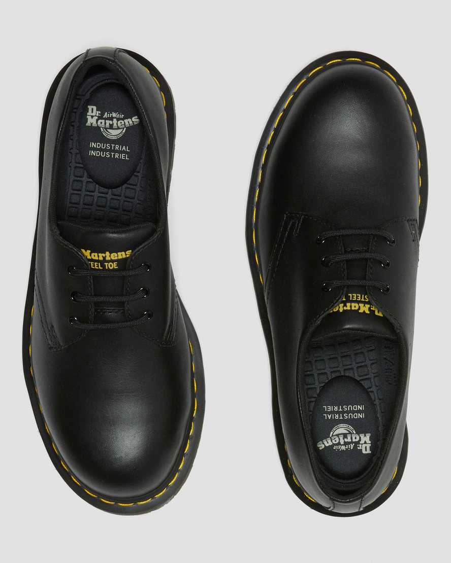 Dr Martens 1461 Slip Resistant Steel Toe Men Oxfords Shoes Black | 19IDEBHZU