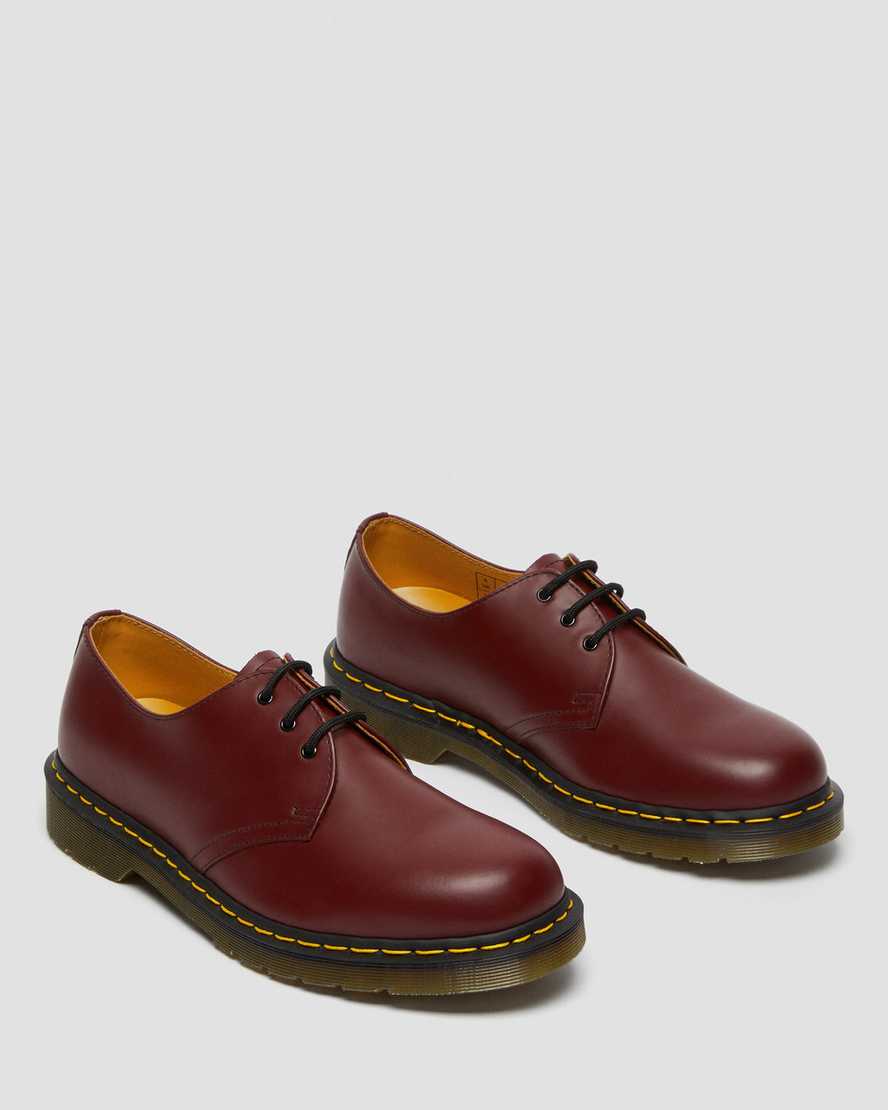 Dr Martens 1461 Smooth Leather Men Oxfords Shoes Cherry Red | 10AIBXYFV