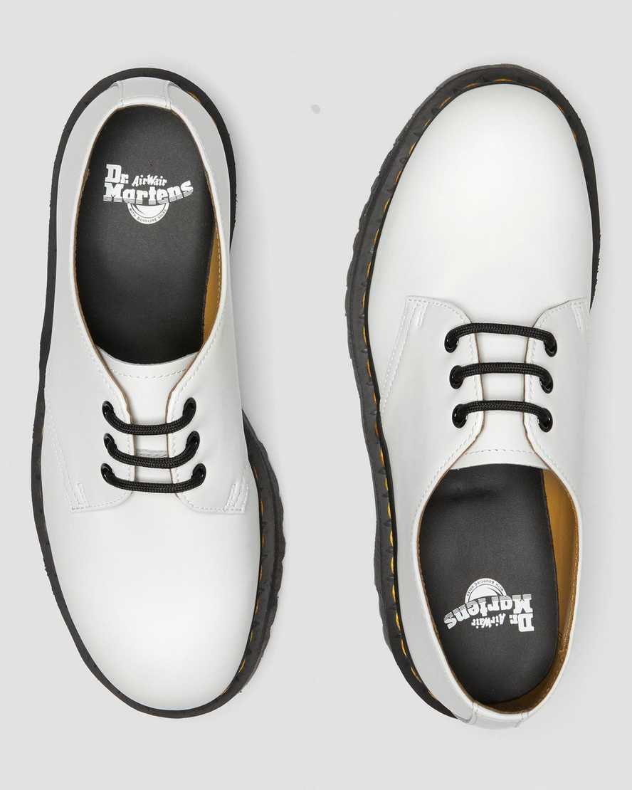 Dr Martens 1461 Smooth Leather Women Platform Shoes White | 61ILWDCXG