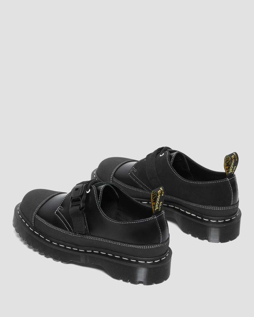 Dr Martens 1461 Tech Made in England Buckle Men Oxfords Shoes Black | 14ESMLADB