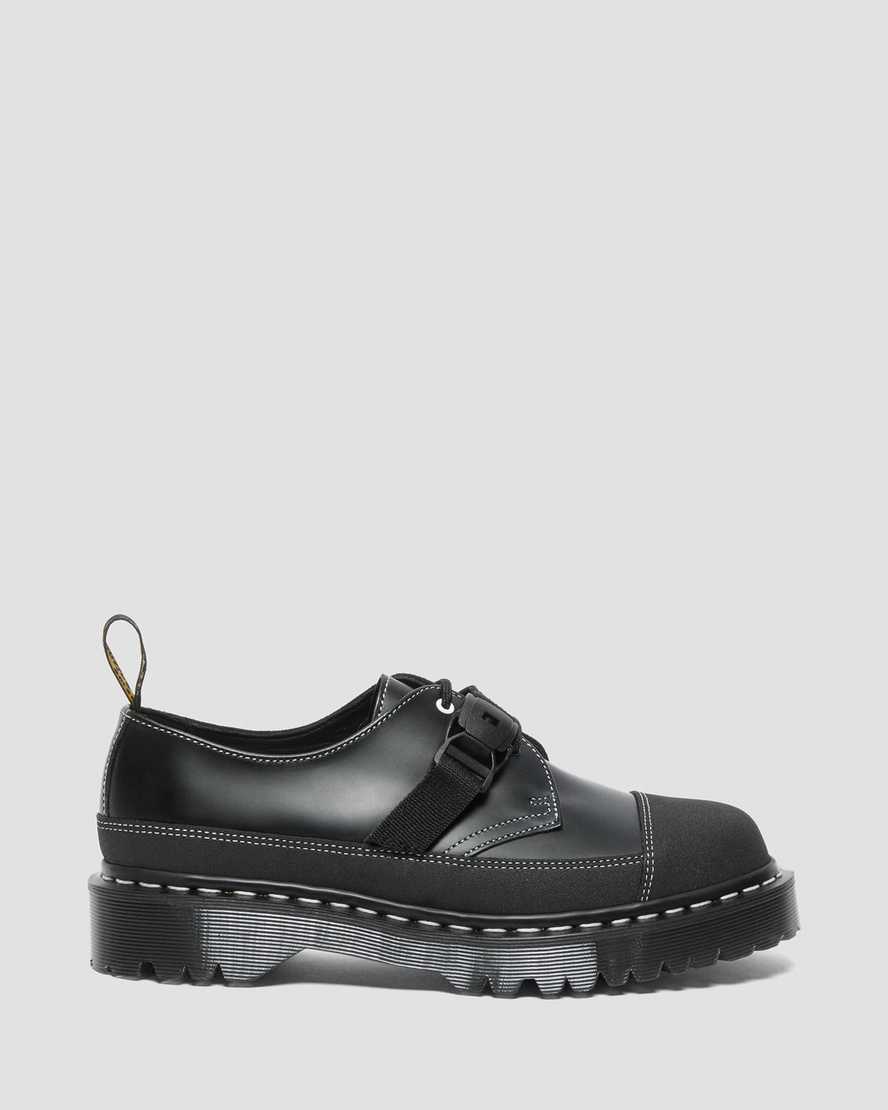 Dr Martens 1461 Tech Made in England Buckle Men Oxfords Shoes Black | 14ESMLADB