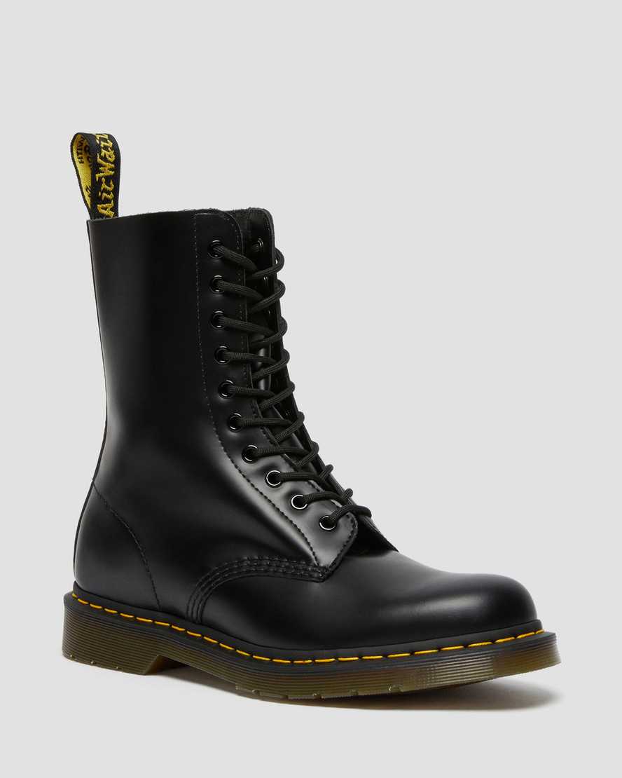 Dr Martens 1490 Smooth Leather Men Mid Calf Boots Black | 15BHJSIUL