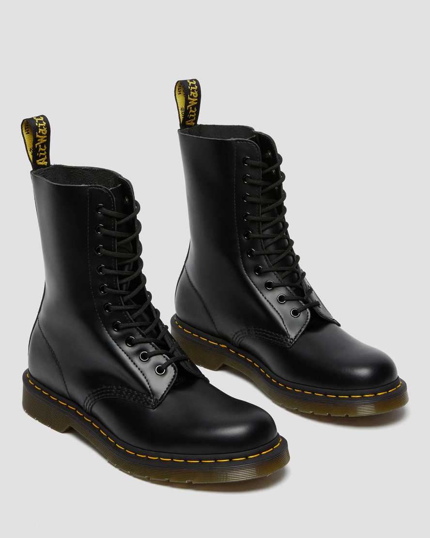 Dr Martens 1490 Smooth Leather Men Mid Calf Boots Black | 15BHJSIUL