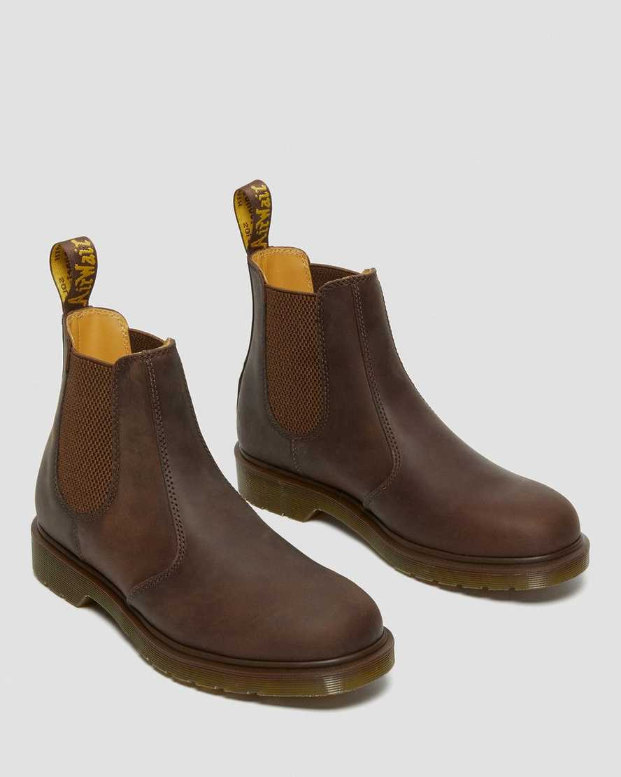 Dr Martens 2976 Crazy Horse Leather Men Chelsea Boots Brown | 39MZWIBAG