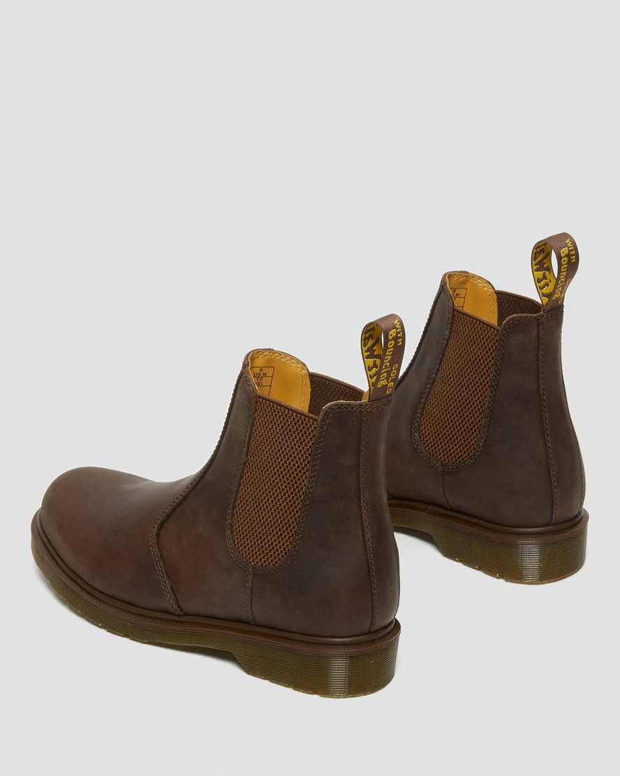 Dr Martens 2976 Crazy Horse Leather Men Chelsea Boots Brown | 39MZWIBAG