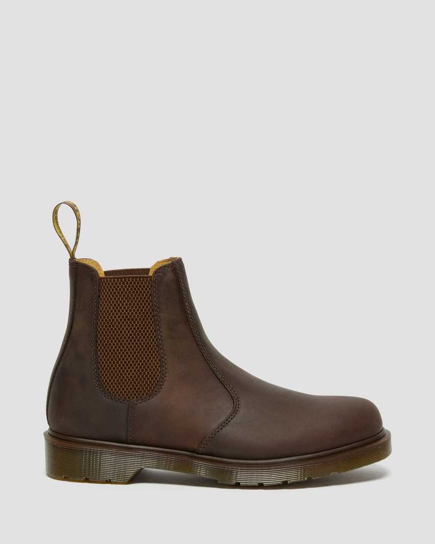 Dr Martens 2976 Crazy Horse Leather Men Chelsea Boots Brown | 39MZWIBAG